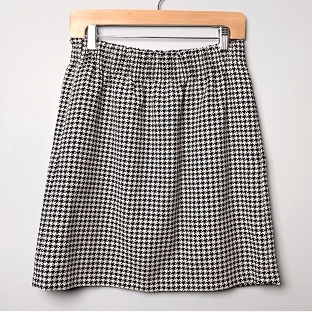 J. Crew Factory Women's Size 4 Black Houndstooth Mini Skirt